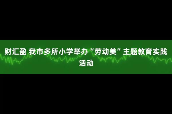 财汇盈 我市多所小学举办“劳动美”主题教育实践活动