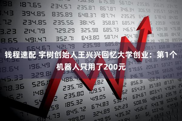 钱程速配 宇树创始人王兴兴回忆大学创业:第1个机器人只用了200元