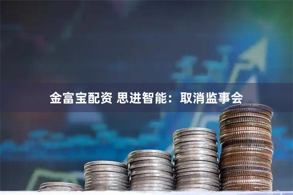 金富宝配资 思进智能：取消监事会